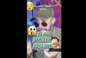 É sátira vídeo em que ‘professor petista’ ensina como reagir a assalto
