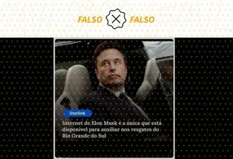 É falso que internet da Starlink é a única disponível no RS durante enchentes