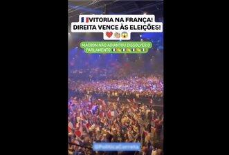 Vídeo de campanha circula como se mostrasse comemoração pela vitória da direita na França